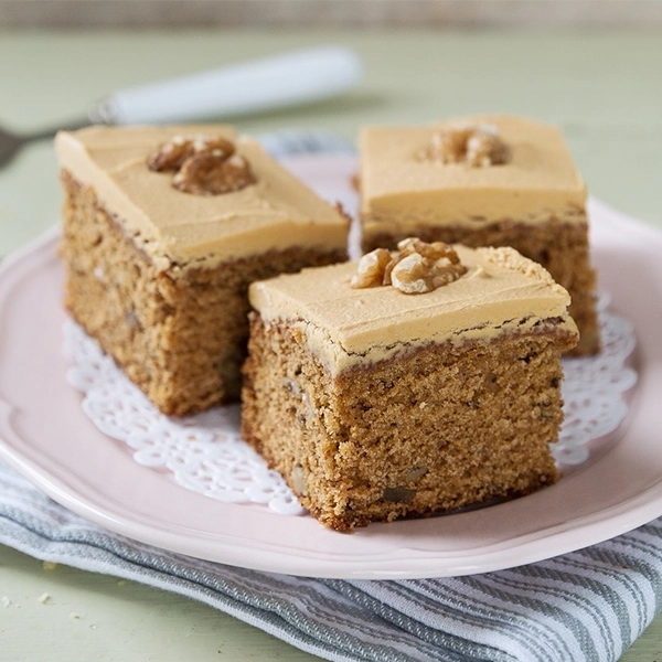 Coffee and Walnut Traybake